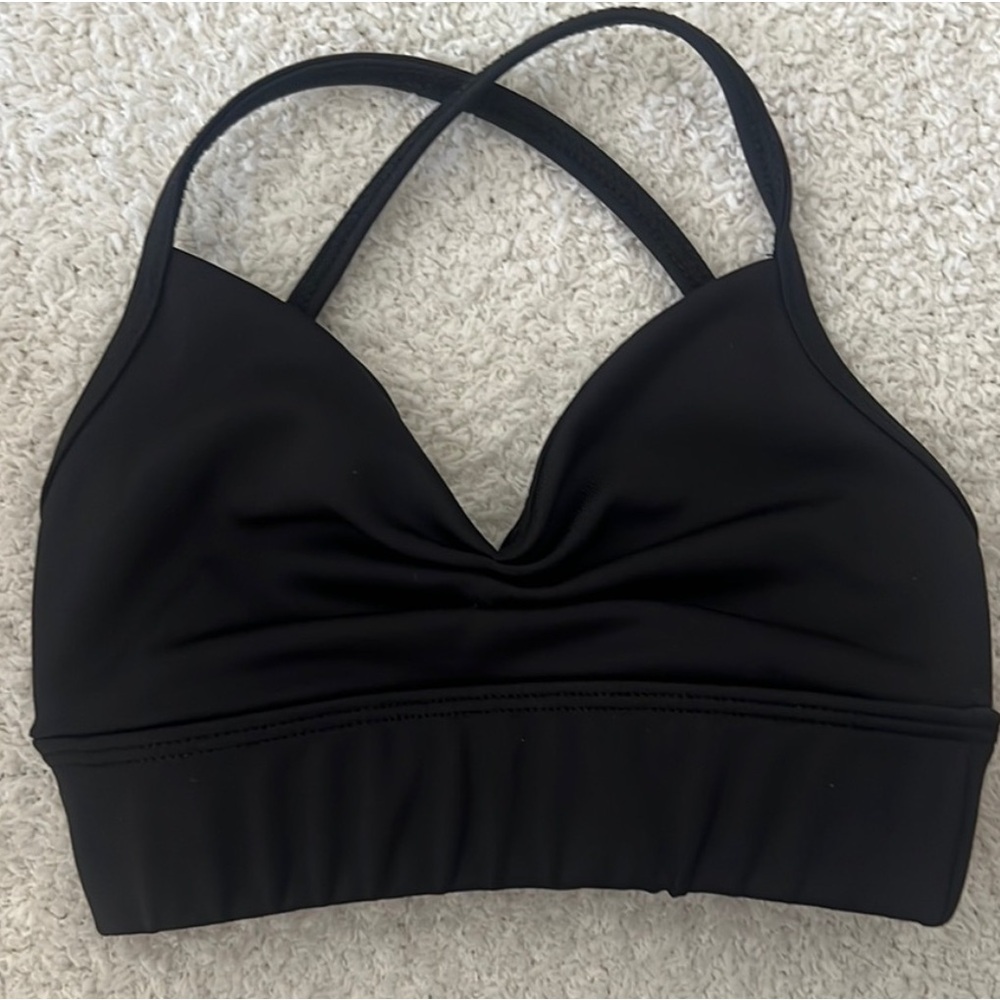 Black Dance Costume with Triangle Top and Medium Coverage